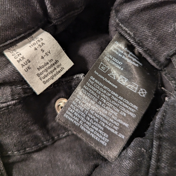 3 for $20 H&M Black Slim Fit Jeans Size 5T - Picture 3 of 4